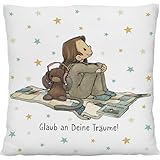Sheepworld Plüschkissen Anouk | Kuschelkissen mit Wendemotiv, 25 cm x 25 cm, mit Loop zum Aufhängen | Geschenk für Kinder, Jungen, Mädchen, Weihnachten, Geburtstag | 73949