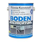 Wilckens Flüssigkunststoff Innen & Außen 2,5L RAL 7001 Silbergrau 25m² - Schutzschicht für Boden & Wand- Betonfarbe Wasserfest - Bodenbeschichtung Terrasse, Werkstatt, Keller - Flüssig PVC