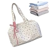 Reisetasche mit Blumenmuster, große Kapazität, wasserdichte Schultertasche, weiches Schleifen-Design, wiederverwendbar, 30 x 22 x 10 cm, Handgepäck für Strand, Yoga, Workout, Krankenhaus, rose, Refer