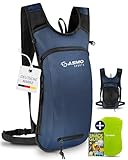 SASMO® Fahrradrucksack klein 6L (Blau) - Thermofach & Helmnetz | MTB Rucksack & Skirucksack - Ultraleicht 350g | Fahrrad Rucksack wasserdicht - inkl. Regenschutz | Fahrradrucksack Herren & Damen