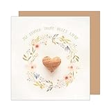 Edition Seidel Premium quadratische Glückwunschkarte zur Taufe mit Umschlag. Taufkarte Grußkarte Karte Herz Taufkind Junge Mädchen Kinder (ETQ110 SW025)