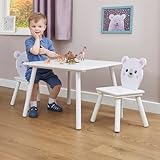 Modernes weißes Tisch- und Stühle-Set für kleine Räume, 44 x 60 x 60 cm (H x B x T)