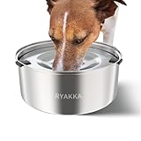 RYAKKA Wassernapf für Hunde ohne Sabbern, 3 l großer Hundenapf aus Edelstahl, kein Auslaufen, auslaufsicher, rutschfest, langsam trinkender Hundewasserspender für Haustiere