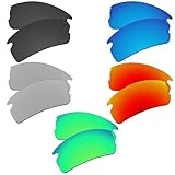 EZReplace Ersatzgläser für Oakley Flak 2.0 OO9295 Sonnenbrille (polarisierte Gläser), passend für Oakley Flak 2.0 Rahmen (Carbon Black + Spring Green + Fire Red + Ice Blue + Metal Silver)