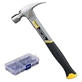 CENUHE 590 g Rahmenhammer, tragbarer magnetischer Hammer mit magnetischem Nagelclip, Hammer mit hoher Härte und Anti-Vibrationsgriff. Handwerker und Klauenhammer für hochintensive Arbeiten, 68-854