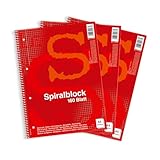 Pelikan NoName 11149184 Spiralblock A4, kariert, 160 Blatt, 3 Stück
