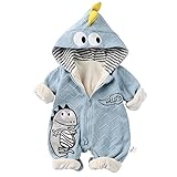 Baby Overall Winter Schneeanzug Baby Dinosaurie Fleece Strampler Wärmer Winter Overall Jumpsuit für Jungen Mädchen 6-9 Monate