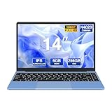 WOZIFAN Laptop 14 Zoll Win 11 Metallgehäuse 256 GB SSD Extends 1TB Notebook Leichter mit Dual WiFi 2.4G+5G FHD Bluetooth USB HDMI Kabellose Maus und deutsche Silikon-Tastaturabdeckung - Blau