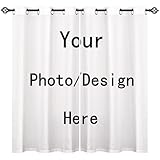 ANHOPE Personalisierte Verdunklungsvorhänge mit Ösen Benutzerdefinierte Vorhänge mit Stangendurchzug Gardinen Blickdichte 0101 Druck Muster Vorhang Wohnzimmer Schlafzimmer 2er Set