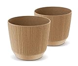 Tymar Blumentopf,Übertopf, 2er-Pack, Blumenübertopf aus Kunststoff, Matte, Runde Form (ø 20 cm, (2pack) ECO Holz)