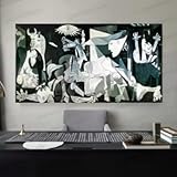 HIPWST Famous Paintings Wall Art Picasso Guernica HD Canvas Oil Paintings Posters & Prints Home Bedroom Living Room Decor 80x160cm Frameless