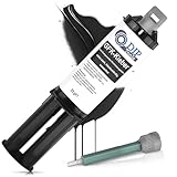 DIP-Tools GFK-Kleber - extra stark, hitzebeständig, wasserfest | 2 Komponenten-Kleber Kunststoff, Holz, Stein, Metall inkl. Mischdüsen - schwarz (1x25ml)