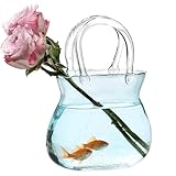 Blumenvase aus Glas, kleine einzigartige Vasen für Blumen, dekorative Vasen, ästhetisch für den Innenbereich des Wohnzimmers, Geldbörsenvase, Ornament, moderne Glasvase