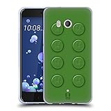 Head Case Designs Grün Bauklötzchen Soft Gel Hülle für HTC U11 / Dual
