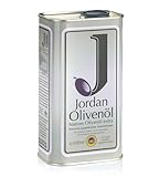 Jordan Olivenöl | Natives Olivenöl Extra [1 Liter - Kanister] - von der griechischen Insel Lesbos | traditionelle Handernte | Kaltextraktion am Tag der Ernte | Kanister im Retro-Design mit Ausgießer