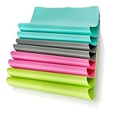 com-four® 8x Kühlschrankmatte - antibakterielle Rutschmatten - entziehen Feuchtigkeit und Gerüche - zuschneidbare Einlegmatte (grün. blau. grau. pink)