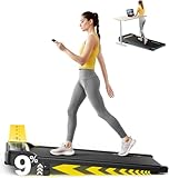 Laufband für Zuhause mit Neigung, 1-10 km/h Walking pad, Elektrisches Laufband mit Steigung, 2.5HP Walking Machine für Zuhause & Büro, Fernbedienung und App, Keine Montage Erforderlich (Gelb)