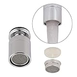 Wasserhahn Luftsprudler, KWOKWEI Wasserhahn Strahlregler Aussengewinde mit 360°Schwenkkopf, M24 Wasserhahn Hahn Filter Ersatzteil mit Edelstahl-Filter Mesh, Wassersparstrahler/Mischdüse aus Kupfer