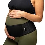 BABYGO® Bauchband Schwangerschaft | Bauchgürtel und Rückenstütze für Schwangerschaft | Schwangerschaftsgürtel, Stützgürtel, bauchstütze, beckengurt | (Schwarz, XL (46-54))