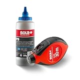 Sola CLKS Schlagschnur Set Blau - 30 m Markierschnur mit Kreide BLAU [230 g] im praktischen Set - schneller Schnureinzug durch 6:1 Getriebe - großes und robustes Kunststoffgehäuse