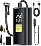 DSGKUU Elektrische Luftpumpe,150 PSI Tragbare Akku Kompressor für für Fahrrad und Auto, 150 PSI, Wiederaufladbare Reifenpumpe für Fahrrad, E-Bike, Auto, Motorrad, Bälle