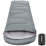 KingCamp Schlafsack Winter Outdoor Warmer Deckenschlafsack Tragbar Leicht 3-4 Jahreszeiten Camping Schlafsack für Kinder & Erwachsenen beim Camping Trekking 1.9 KG Grau R