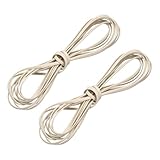 QUARKZMAN 2 Bündel Flaches Lederband 5.5 Yards 4mm Leder Bastelschnur Streifen Beige