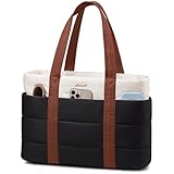 LOVEVOOK Laptop Handtasche Damen, 15,6 Zoll Shopper Tasche Puffer Tote Bag Arbeitstasche, Groß Lehrertasche Schultertasche Bürotasche Aktentasche Women Handbags für Uni Business Schule
