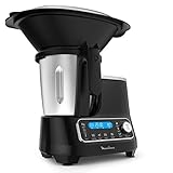Moulinex HF4568 Clickchef Multifunktions-Küchenmaschine | 12 Geschwindigkeiten + Pulse | 5 Automatik-Programme + manueller Modus | 3,6 L | integrierte Waage | Dampfgaraufsatz + Rezeptbuch | Schwarz