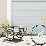 Fahrradanhänger, Xichuzi Fahrrad Anhänger, Lastenanhänger, Handwagen, Fahrrad-lastenanhänger, Lastenfahrrad, 130x73x48,5 cm Stahl Schwarz