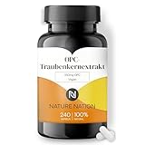 Nature Nation® OPC-Traubenkernextrakt - 240 vegane Kapseln, antioxidativ mit hoher Bioverfügbarkeit, Vorrat für 8 Monate, ohne Zusatzstoffe, in Deutschland produziert