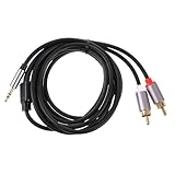 jojofuny double connect audio funkübertragung hochstihl Audio Übertragung Dual Stereo-Klinkenkabel Stereokabel Radio 3,5 mm auf Cinch Audiokabel für Lautsprecher vergoldet Grey