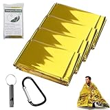 Bavooty Rettungsdecke,Rettungsdecken,Notfall Wärmedecken Set,Notfalldecke Oder Raumdecke,Notfall Decke,Notfalldecke Rettungsfolie Silber,Sicherheitsdecke,Wandern,Camping,160×210cm,Gold+Silber,6pcs