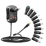 Zolt 41W Universal AC zu DC 6V 9V 12V 15V 18V 20V 24V 1A 1.5A 2A Netzteil, Schaltnetzteil Adapter mit 5V 1A USB Port und 10 DC Steckern für Electronics, wie LED Strip Light Monitor Router etc.