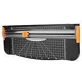 SIXRUN Papierschneider, Tragbarer Schwarzer Schiebeschneider Zum Schneiden von Fotos und Etiketten, Kleine Schneidemaschine für Bürobedarf, Geeignet für den Heim- und Schulgebrauch