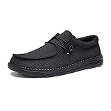 Bruno Marc Herren Mokassins Flache Slipper Slip on Loafer Weich Comfort Klassische Schuhe,Size 42,Schwarz,BLS211