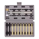 Quystetes Professionelles Rollstifttreiber Set & Hammer Ersatzteile mit Messing, Stahl, Kunststoffstanzern und austauschbarem Hammer