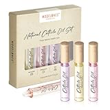 Modelones Nagelöl & Cuticle Oil Set, 8ML 4 Geruch Nagelpflegeöl für Nägel & Nagelhaut mit Pinsel Pflege Selber Machen, Pflege Geschädigter Nagelhaut Enthält Vitamin E & A für Spendet Der Haut