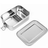 Palmcee Edelstahl-Lunchbox, 850 ml, Metall-Lunchbox mit 1 Fach, Sandwich-Salat-Bento-Box, BPA-frei, auslaufsicher, Edelstahl-Lunchbox für Kinder, Erwachsene, Studenten