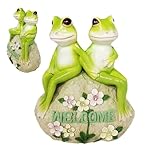 Frosch-Sonnenlicht-Lampe, Gartenfiguren-Licht, Outdoor, wasserdicht, Rasen, 13 x 8 x 15 cm, energieeffiziente Solar-LED, niedliche Harz-Tierstatue für Außendekoration