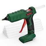Mellif Akku Heißklebepistole kompatibel mit Bosch 18V Power for All Akku, kabellos Heißklebestift 45s schnell Aufheizung, inkl. 20 PCS Klebestifte für DIY (Ohne Akku)