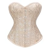 LEACOOLKEY Damen Corsage Korsett Top Bustiers Vollbrust Gothic Corsette Bodyshaper Waist Cincher für Halloween Karneval XS-XXL