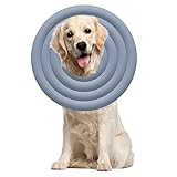 LIROPAU Halskrause Hund,Katzen Schützender Hundekragen Weich Schutzkragen,Einstellbar Schutzkragen Verhindern Sie DASS Hunde Stiche berühren und die Wunde lecken (Grau Blau-3XL)