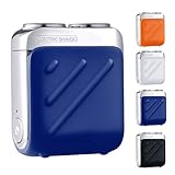 2 in 1 Rasierer Herren Elektrisch, 2025 Neu Kabellos Rotationsrasierer Nass Und Trockenrasierer, Tragbarer Elektrischer Mini Shaver Stumm mit IPX7 Wasserdichter rasierer für Gesicht (Blau)