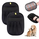 2 Pack Haarentfernungs-Handschuhe,Komplett-Set für Haus & Auto,Extra dicke, elektrostatische Handschuhe zur Entfernung von Hundehaaren, Katzenhaaren und Staub,Wiederverwendbar