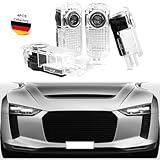 Cabertary 4 Stück Tür LED Lichtprojektor, Logo Projektor für A1/A3/A4/A5/A6/A7/A8/Q2/Q3/Q5/Q7/Q8/Tt/R8, Einstiegsbeleuchtung Türbeleuchtungskanal Beleuchtung Zubehör，Autotür Projektor Eigenes