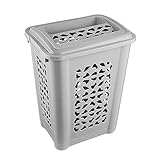 keeeper Wäschebox mit Einwurfschlitz und aufklappbarem Deckel, Luftdurchlässig, 60 l, Per, Nordic Grey