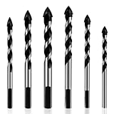 flintronic Fliesenbohrer Set, Fliesenbohrer Glasbohrer Set, 6 Stück Fliesenschneider-Set(4/6/6/8/10/12mm), Legierung Bohrer Sets für Kohlenstoffstahlfliesen, Holz, Keramik, Glas, Beton, Kunststoff