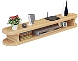 bingomiynhg Tv-Ständer, Wandmontage, schwebendes Aufbewahrungsregal für Home-Media-Entertainment, Wand-Hintergrund-Aufbewahrungsregal für DVD-Satellitenkabelbox/C/120 cm/D/120 cm