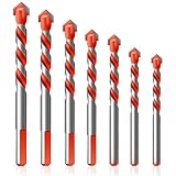 Mehrzweck Bohrer Set，7teilig Ø 3,4,5,6,8,10,12 mm Universalbohrer Set Profi für Holz, Bleche, Gipskarton, (Edel-) Stahl, Mauerwerk uvm. für Bohrmaschinen/Akkuschrauber